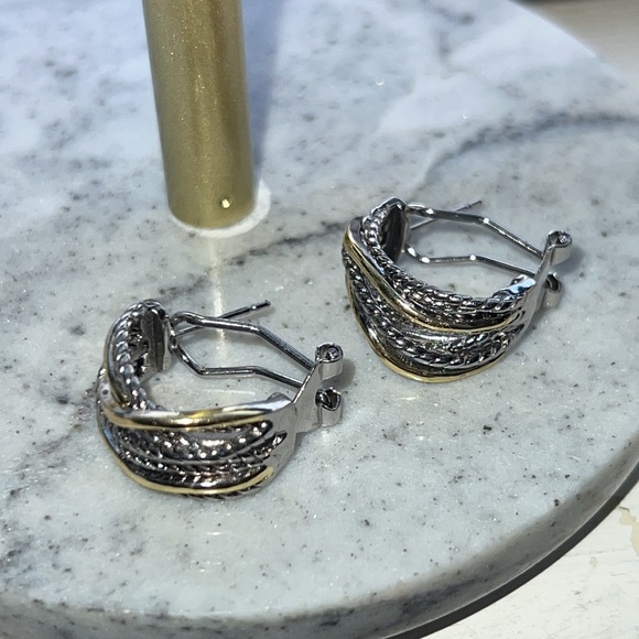 Silver and gold earrings - Picture 3 of 6